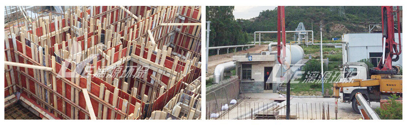 珠?；U水處理工程土建施工現場